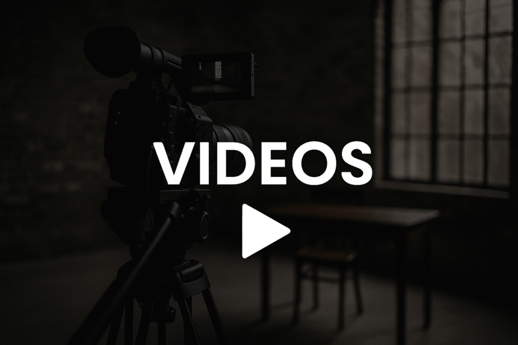 Vista previa de videos publicados en el blog de RSBlogging, con una estética profesional en tonos oscuros.